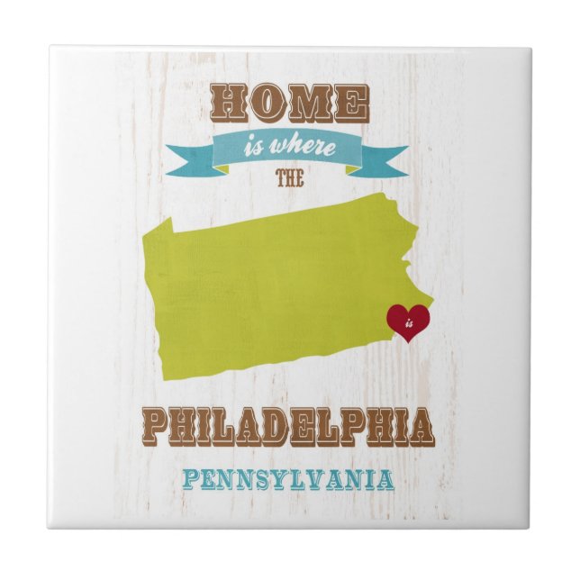 Philadelphia hem- Pennsylvania karta - är var Kakelplatta (Framsidan)