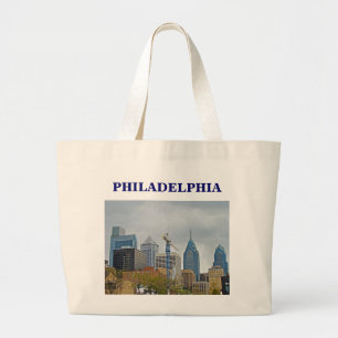 Philadelphia horisont från floden går jumbo tygkasse