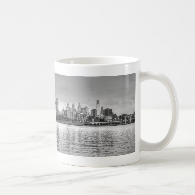 Philadelphia horisont i svartvitt kaffemugg (Höger)