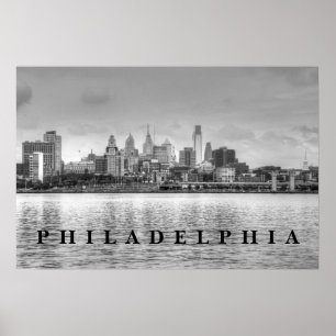 Philadelphia horisont i svartvitt poster