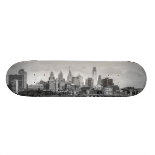 Philadelphia horisont i svartvitt skateboard bräda 20 cm