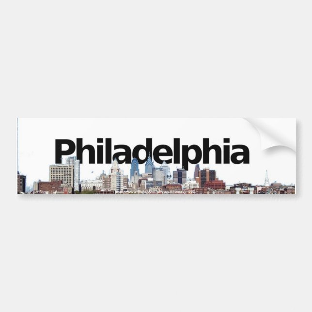 Philadelphia horisont med Philadelphia i himmlen Bildekal (Framsidan)