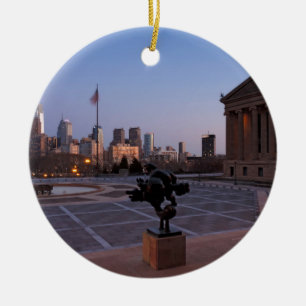 Philadelphia horisont på skymningen julgransprydnad keramik