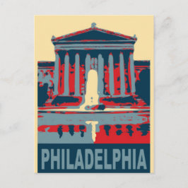 Philadelphia i Red och Blue Vykort