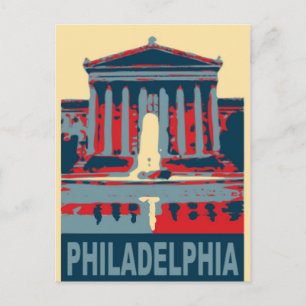 Philadelphia i Red och Blue Vykort