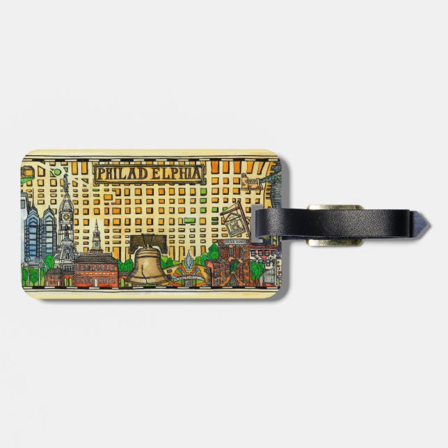 Philadelphia Karta Luggage Tag Bagagebricka (Baksida Vågrät)