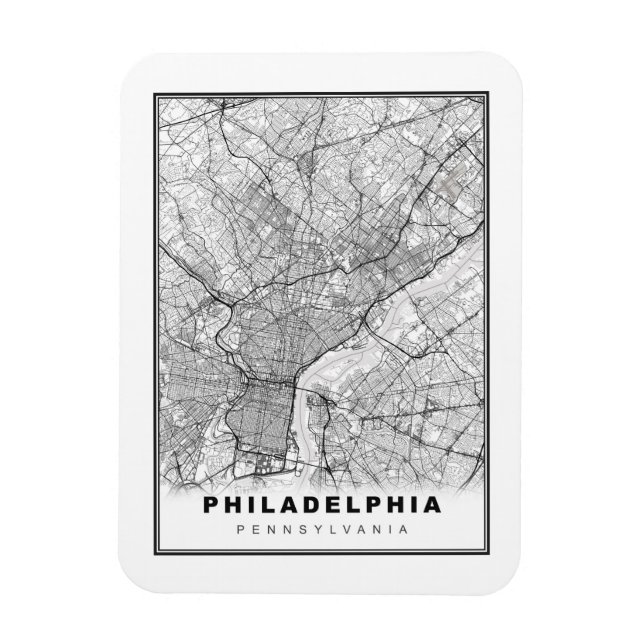 Philadelphia Karta Magnet (Vertikal)