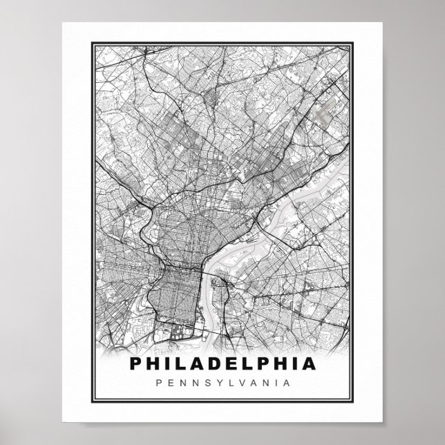 Philadelphia Karta Poster (Framsidan)