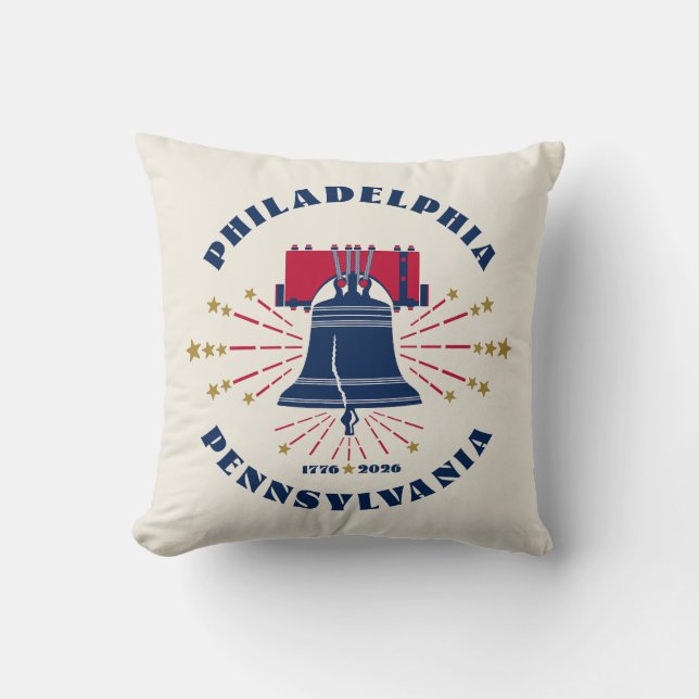 Philadelphia Liberty Bell Patriotic Dekorativ kudd Kudde (Framsida)