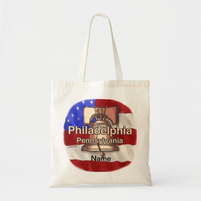 Philadelphia Liberty Bell Tote Bag Tygkasse (Framsidan)