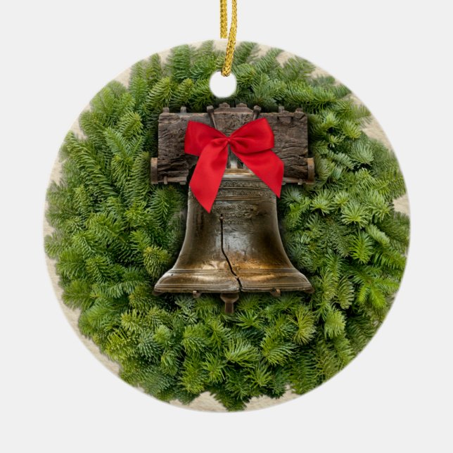 Philadelphia Liberty Bell Wandement Parchment Julgransprydnad Keramik (Framsidan)
