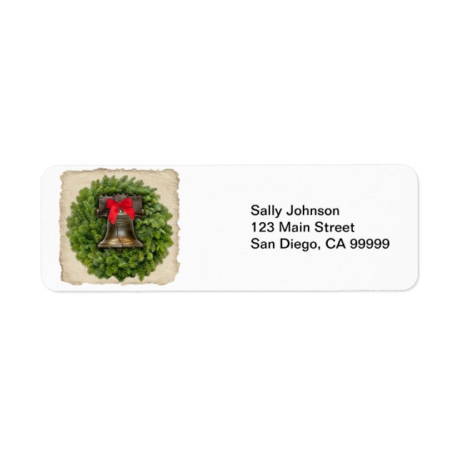 Philadelphia Liberty Bell Wandement Parchment Returadress Etikett (Framsidan)