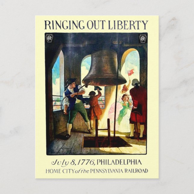 Philadelphia Liberty på Pennsylvania Railroad Vykort (Framsida)