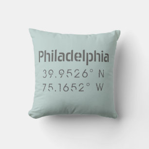 Philadelphia Longitud Latitud Kastkudde Kudde