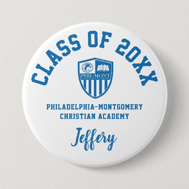 Philadelphia-Montgomery Christian Academy Button Knapp (Framsida)