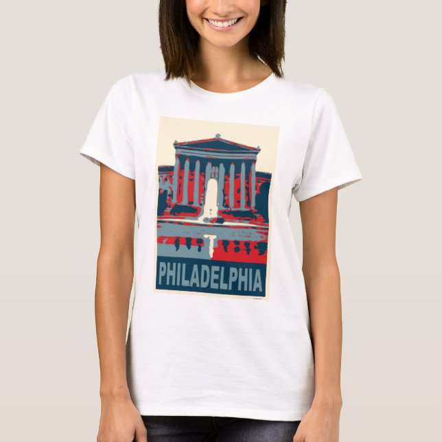 Philadelphia Museum i Blue T-shirt (Framsida)