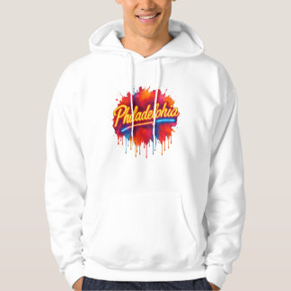 Philadelphia Neon Street Art - Fet färgstark Hoodie