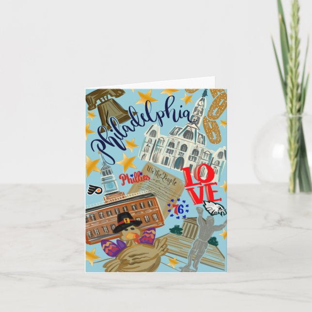 Philadelphia Notecard Tack Kort (Framsida)