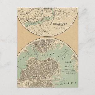 Philadelphia och Boston Vykort
