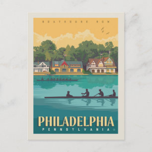 Philadelphia, PA Boathouse Row Vykort