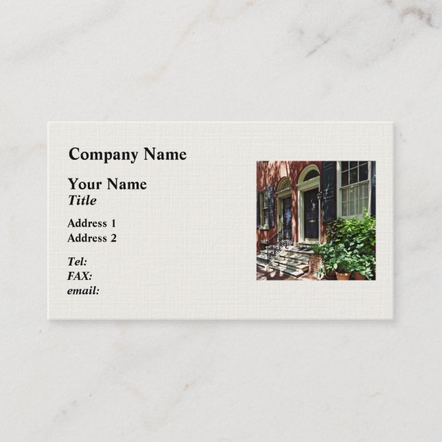 Philadelphia PA - Gata i Society Backe Visitkort (Framsida)