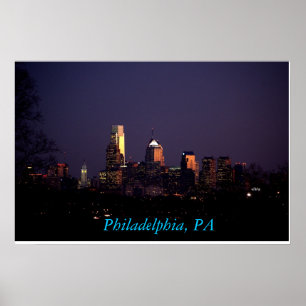 Philadelphia PA-horisontaffisch Poster