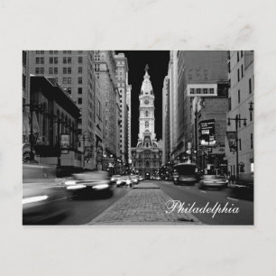 Philadelphia på nattvykort vykort