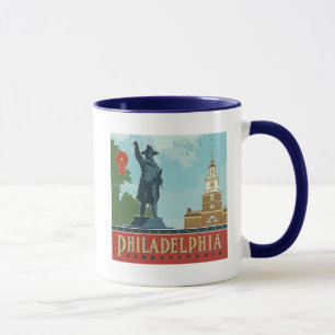 Philadelphia, PA Oberoende Hall Mugg
