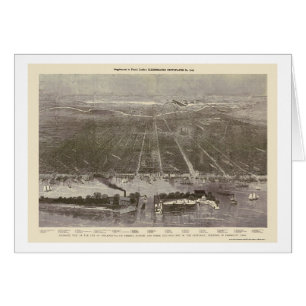 Philadelphia, PA Panorama-karta - 1876 Hälsningskort