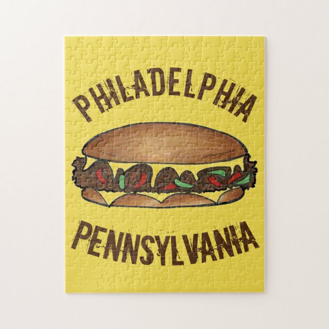 Philadelphia PA Pennsylvania Philly Cheese Steak Pussel (Vertikal)