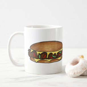 Philadelphia PA Philly Cheese Steak Sandwich Food Kaffemugg