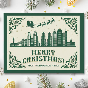 Philadelphia PA Skyline julkort - Helgdag Helg Vykort