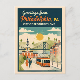 Philadelphia PA Stad av broderlig kärlek Vykort