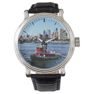 Philadelphia PA - Tugboat av Philadelphia Skyline Armbandsur