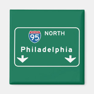 Philadelphia PA-vägmärke Magnet
