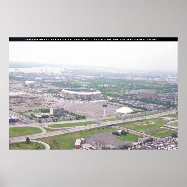 Philadelphia PA Veterans Stadium Aerial View Poster (Framsidan)