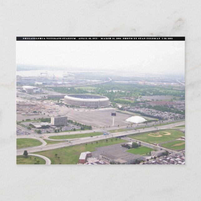 Philadelphia PA Veterans Stadium Aerial View Vykort (Framsida)