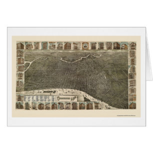 Philadelphia panorama- karta för PA - 1886 Hälsningskort