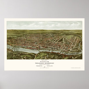 Philadelphia panorama- karta för PA - 1907 Poster