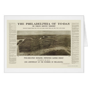 Philadelphia panorama- karta för PA - 1908 Hälsningskort