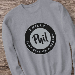 Philadelphia Passion City Vintage Retro Black Lång Ärmad Tröja