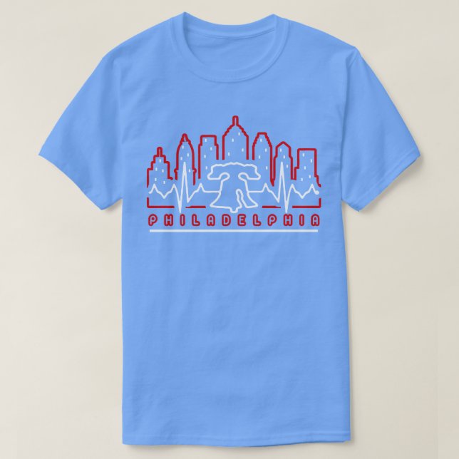 Philadelphia Patriotic EKG Heartslag Philly Fläkt  T Shirt (Design framsida)