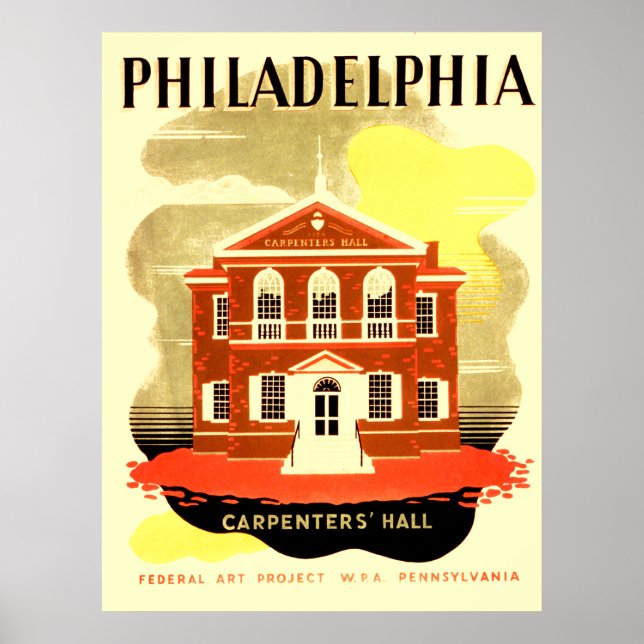 Philadelphia Pennsylvania Carpenters Hall Poster (Framsidan)