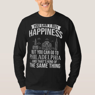 Philadelphia Pennsylvania City Skyline Karta Trave T Shirt