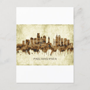 Philadelphia Pennsylvania Cityscape Helg Vykort