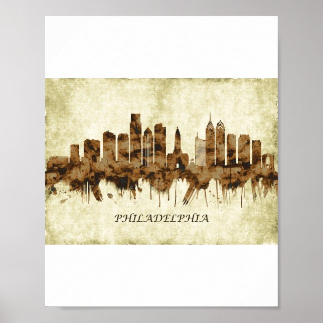 Philadelphia Pennsylvania Cityscape Poster (Framsidan)