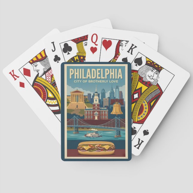 Philadelphia Pennsylvania Culture Illustration Art Casinokort (Baksidan)