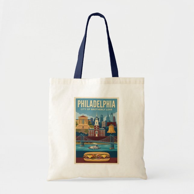 Philadelphia Pennsylvania Culture Illustration Art Tygkasse (Framsidan)