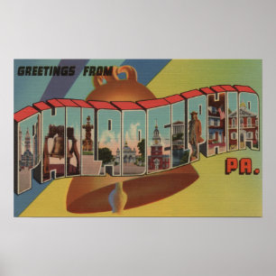 Philadelphia Pennsylvania (frihet sätta en klocka Poster