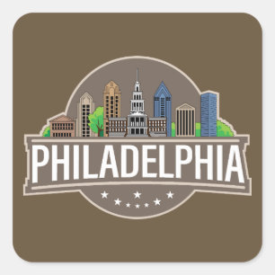 Philadelphia Pennsylvania Fyrkantigt Klistermärke